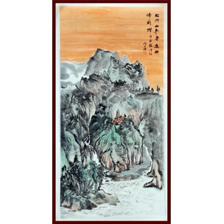 贺兰山画派创始人 山水画家何占?！端擅派桨胨隆?平尺竖幅巨作