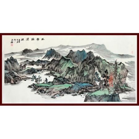 宁夏美协副主席  山水画家何占?！斗缇蔡鳌?平尺横幅