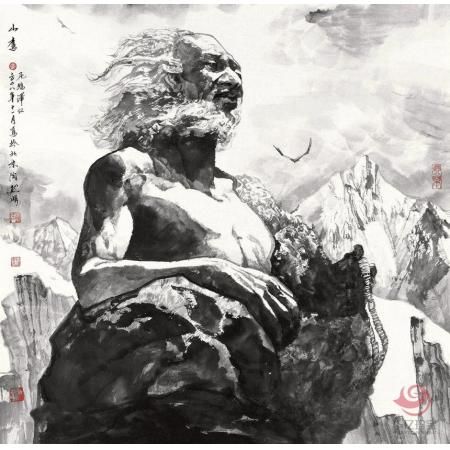 中G当代实力名家--尼玛泽仁《山鹰》大师作品
