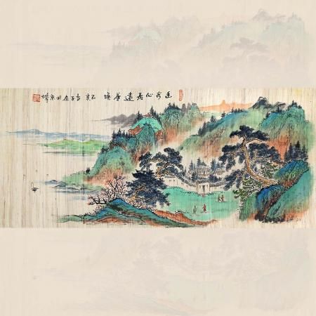 叶阿林《幽谷仙居远尘?！?平尺亚麻布作品