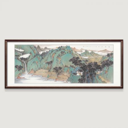 胡生旺 青绿画手绘国画名家字画真?？吞旃夜一?