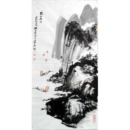 孙大石国画作品《?蜀山春水》
