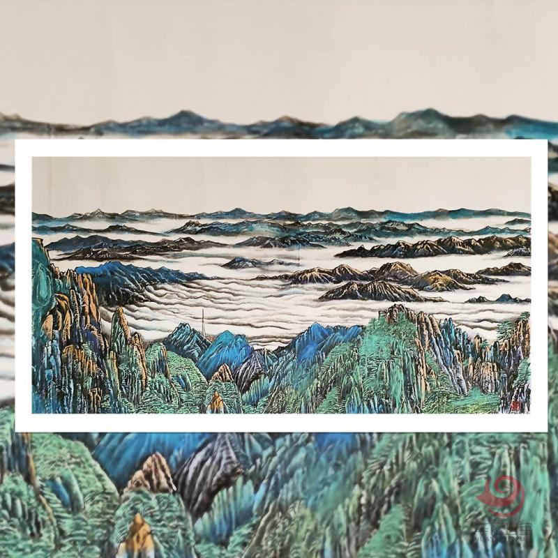 家传工笔重彩传承人祝重华8平尺山水作品