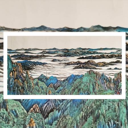 家传工笔重彩传承人祝重华8平尺山水作品