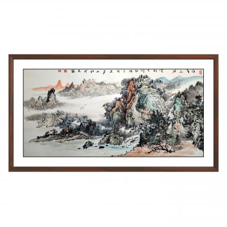 张剑波8平尺山水作品《阳春三月》