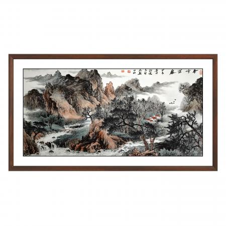 张剑波8平尺山水作品《秦岭深处》