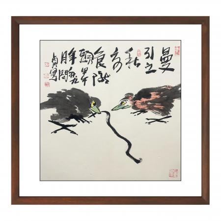 姜国华4平尺花鸟作品《曼引之秋》