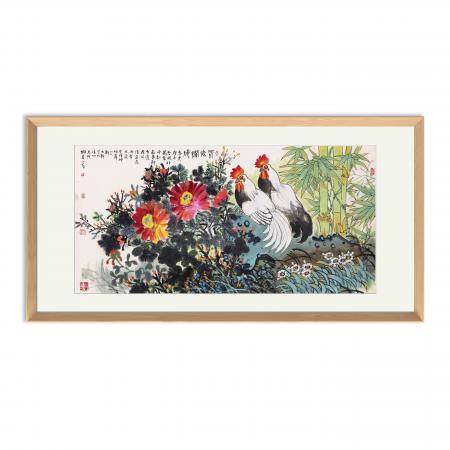 郑大干8平尺花鸟作品《春光烂漫》