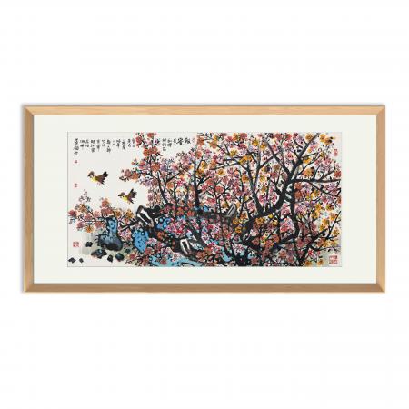 郑大干8平尺花鸟作品《报春》