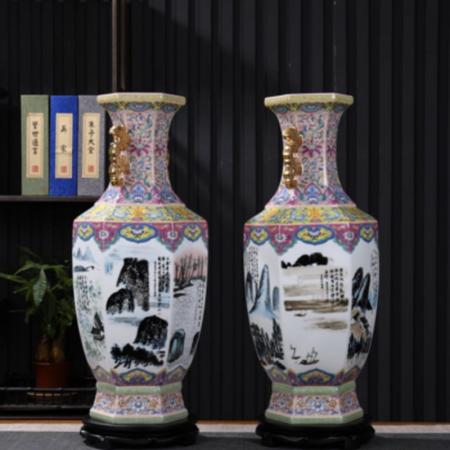 李文跃大师创作瓷器《白石墨韵·瓷画双绝》