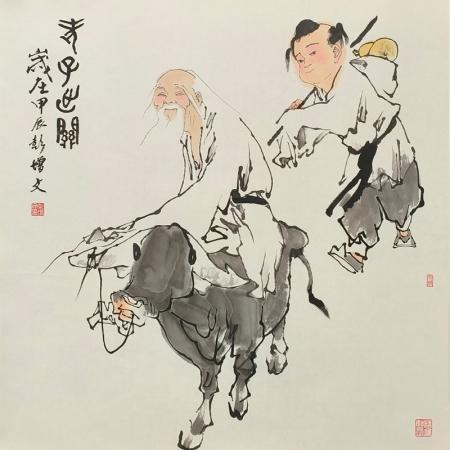 彭增文4平尺人物作品《老子出关》