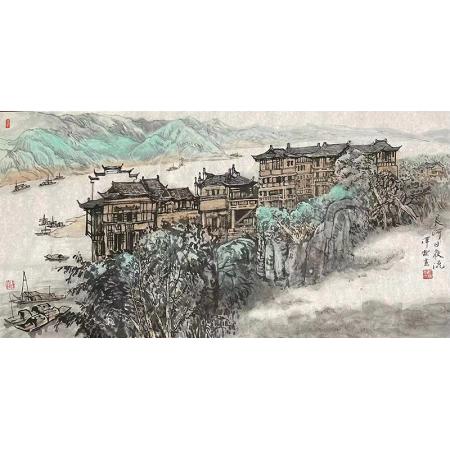 李泽霖作品《长河日夜流》