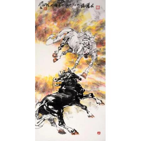 易洪斌书画作品《太阳雨》