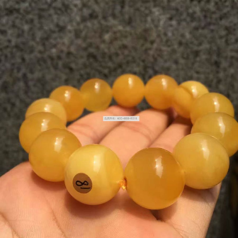 KX 纯天然原矿蜜蜡手串，净重：43.20g