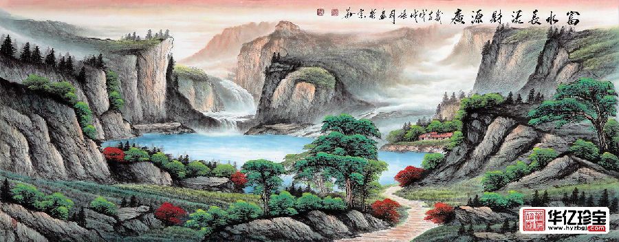 2018风水画力荐 张利ZUI新国画《富水长流财源广》