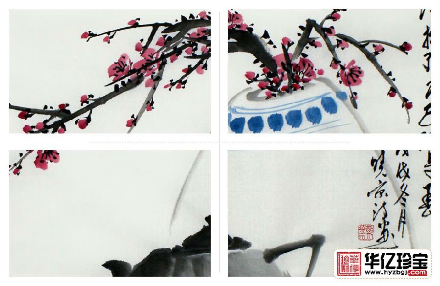 郑晓京老师新品花鸟画佳作推荐《插梅即春》