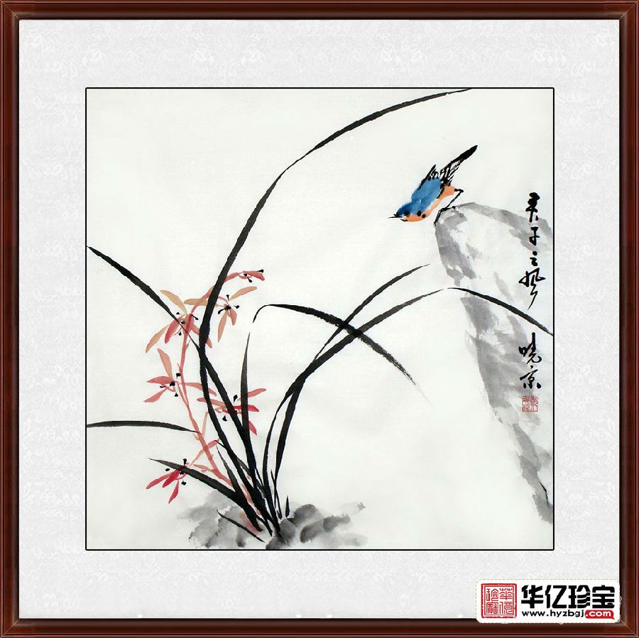 精品写意画 实力派画家郑晓京《彩兰雀》之二