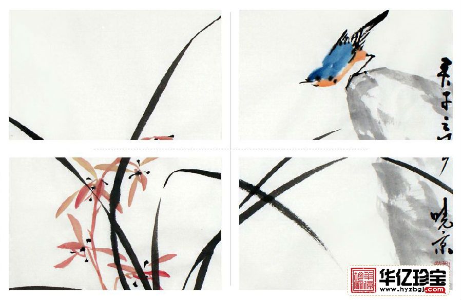 精品写意画 实力派画家郑晓京《彩兰雀》之二