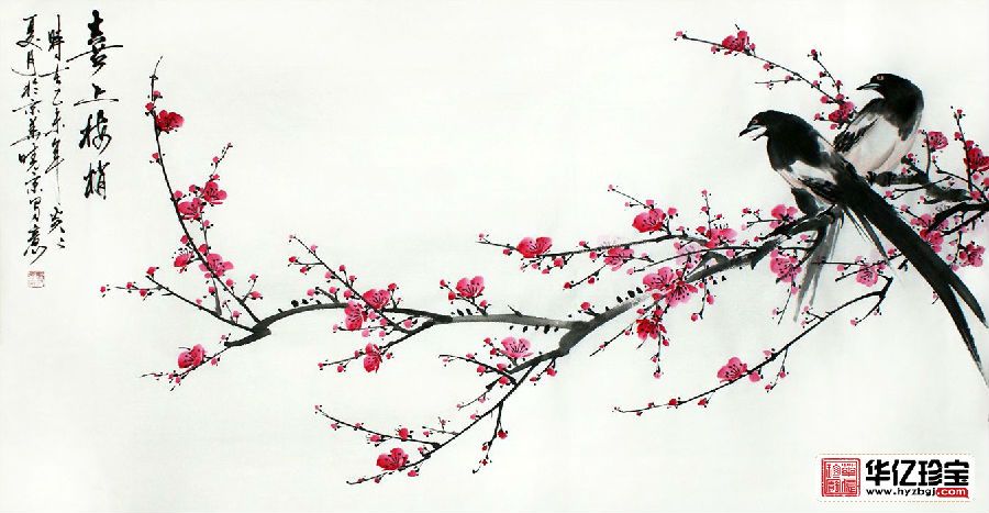 精品推荐 实力派画家郑晓京写意画《喜上眉梢》