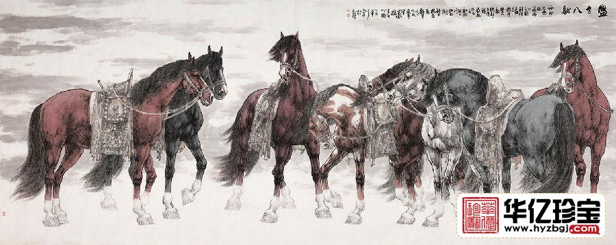 八骏图 陈云鹏新品佳作动物画骏马图《盛世八骏》