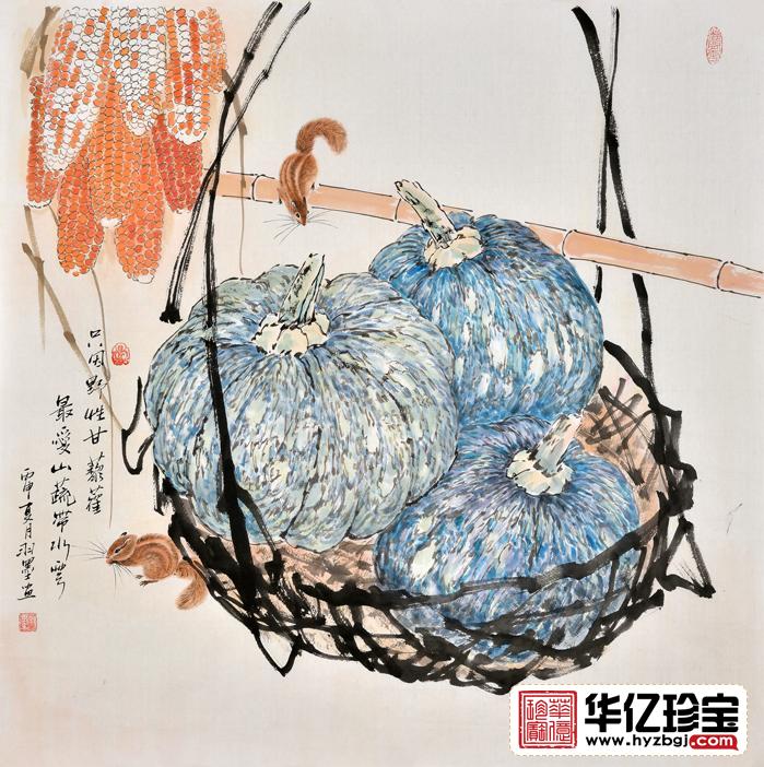 餐厅装饰画 羽墨动物画 小松鼠《只因野性干藜藿，ZUI爱山蔬带水云》