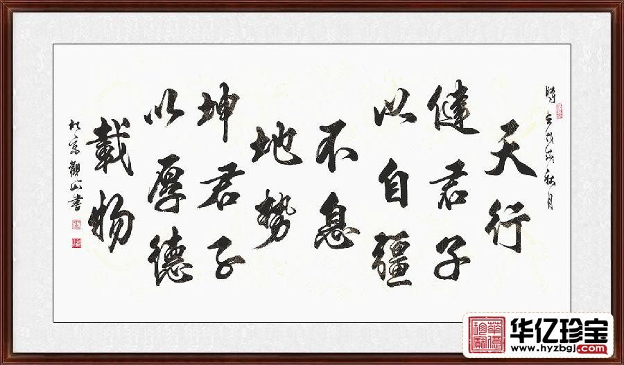 易经名言 观山行书书法《天行健》
