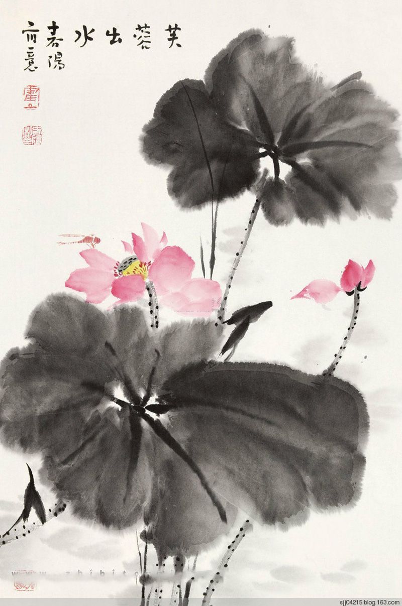 霍春阳《芙蓉出水》三尺竖幅