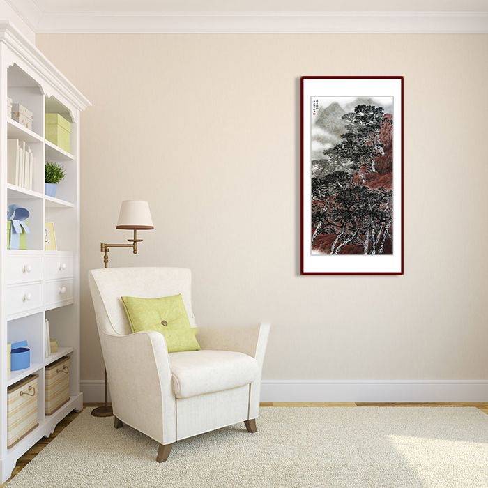 程振国《云上松杪》136x68cm