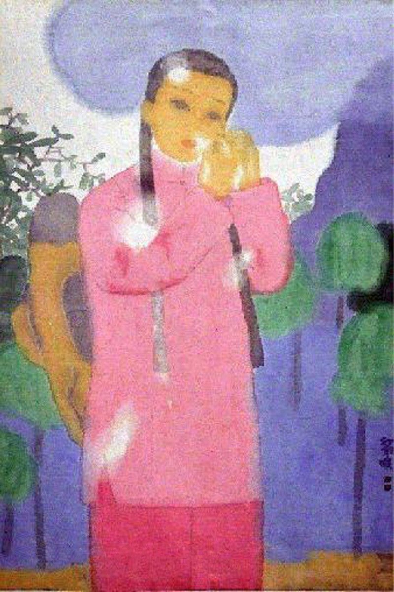 田黎明《少女》四尺对开