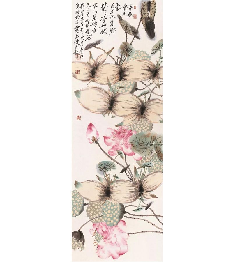 贾广健《亭亭生妙香》 105×35cm