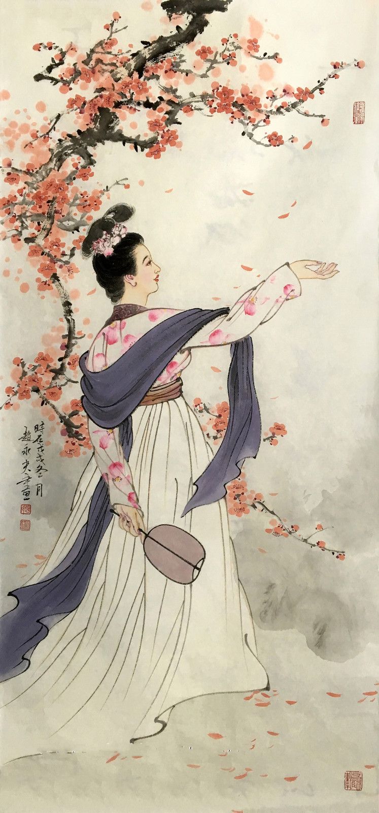 赵永夫《落花》四尺竖幅