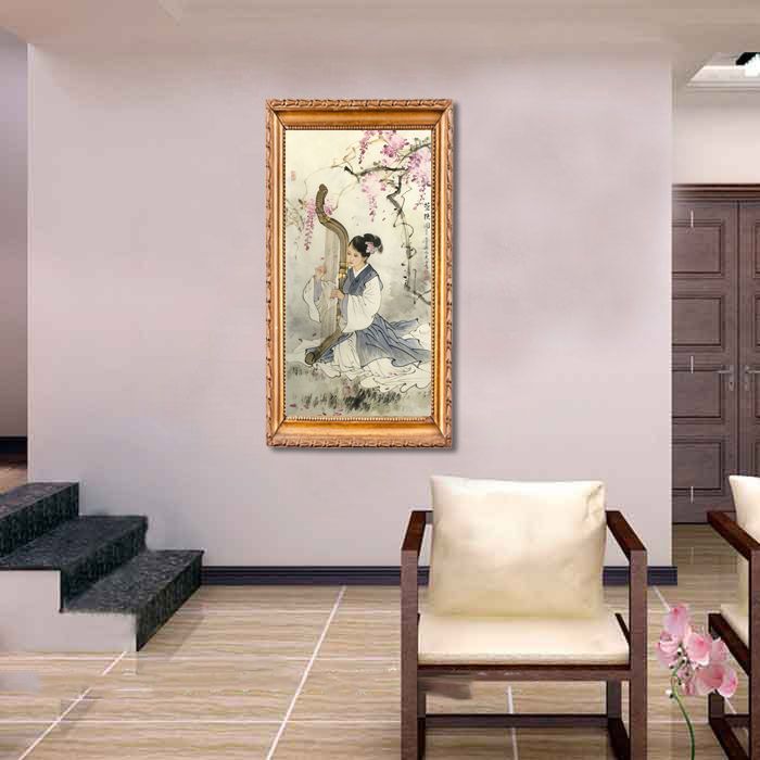 赵永夫《箜篌图》四尺竖幅