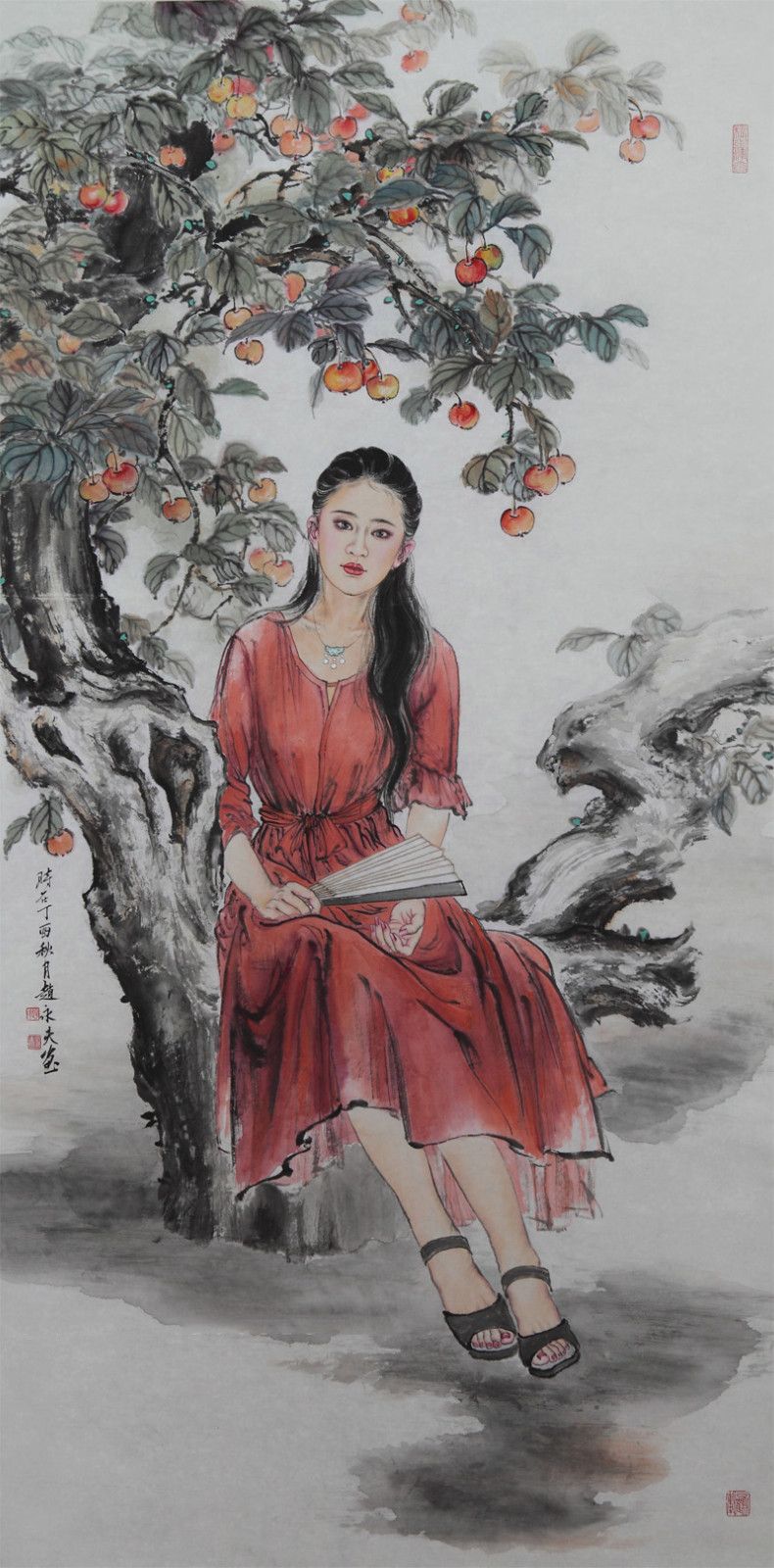 赵永夫《林檎树荫》68x136cm