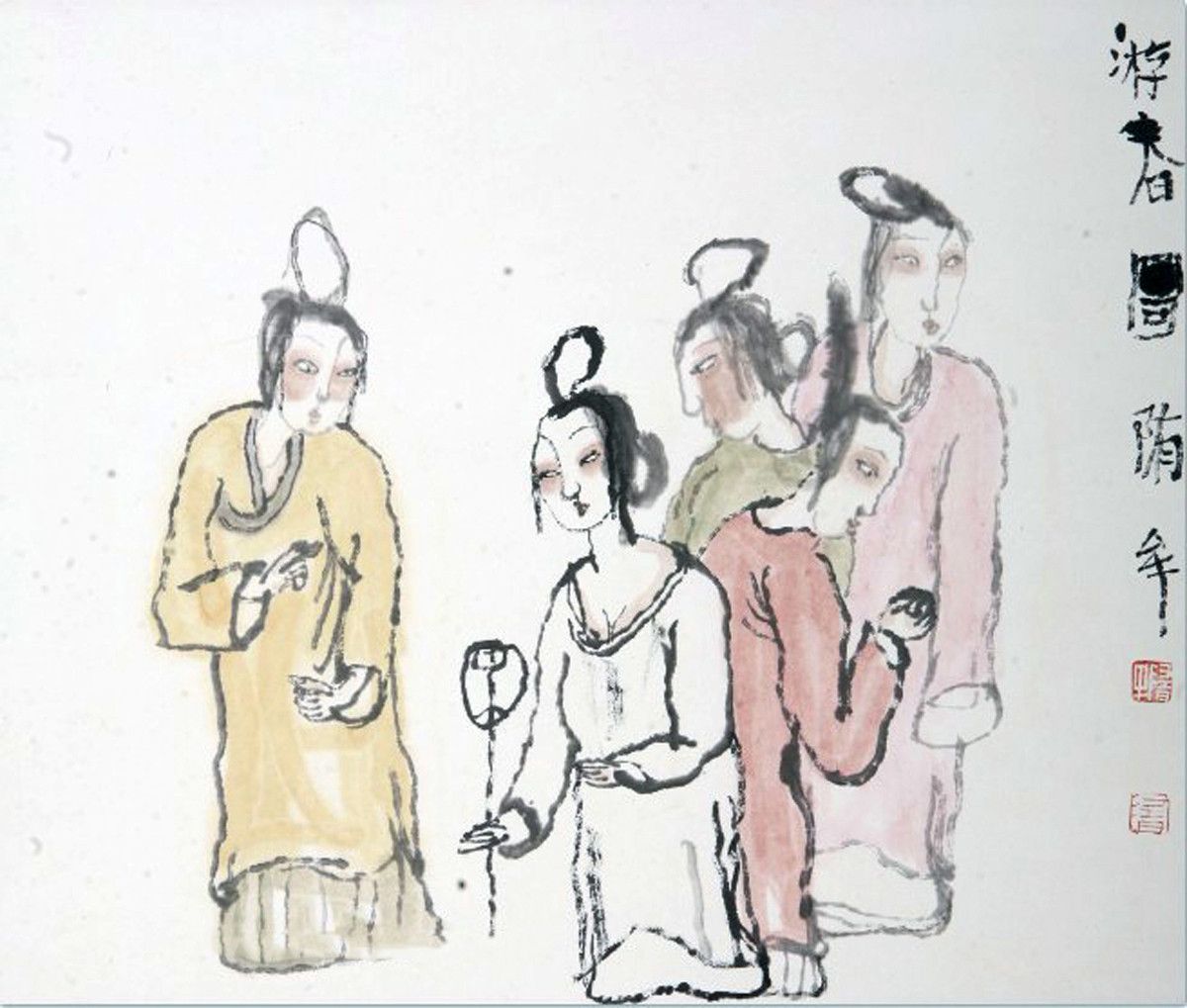隋牟《游春图》斗方