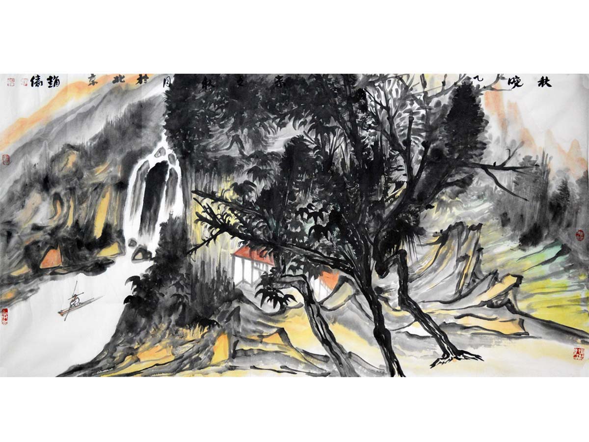赵倩《晚秋》136×68cm