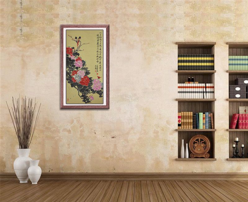 杨玉辰《牡丹图》136×68cm