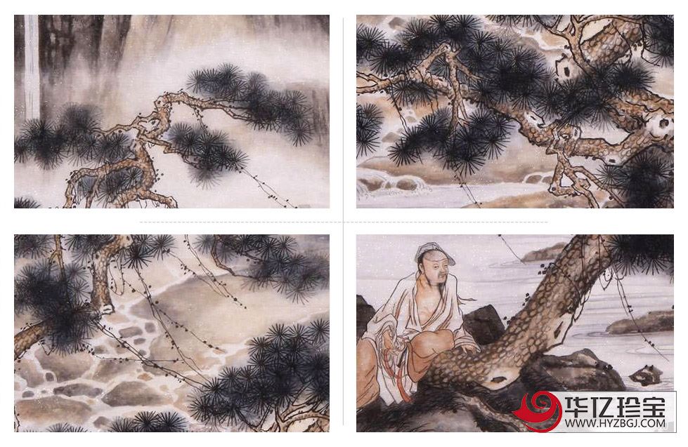 张天成六尺竖幅山水画作品《松泉清音图》