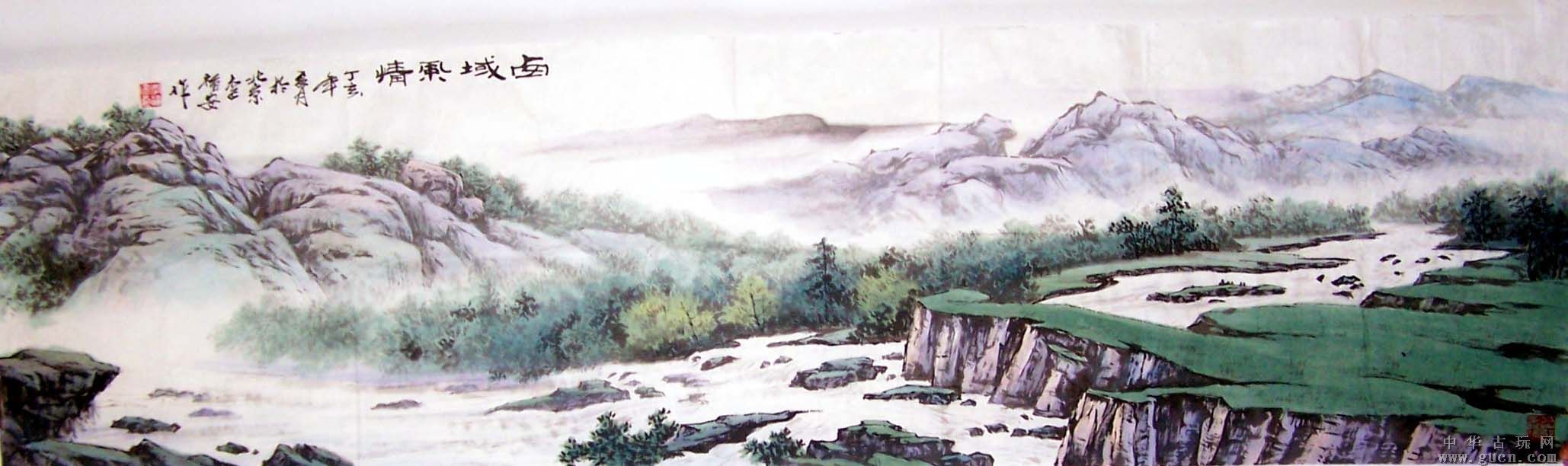 李福安《西域风情》大师作品，祖国山川河流气势磅礴