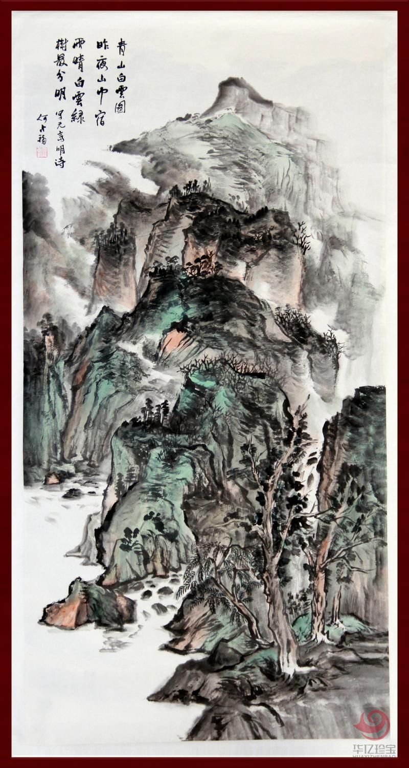 宁夏美协副主席  山水画家何占?！肚嗌桨自仆肌?平尺竖幅