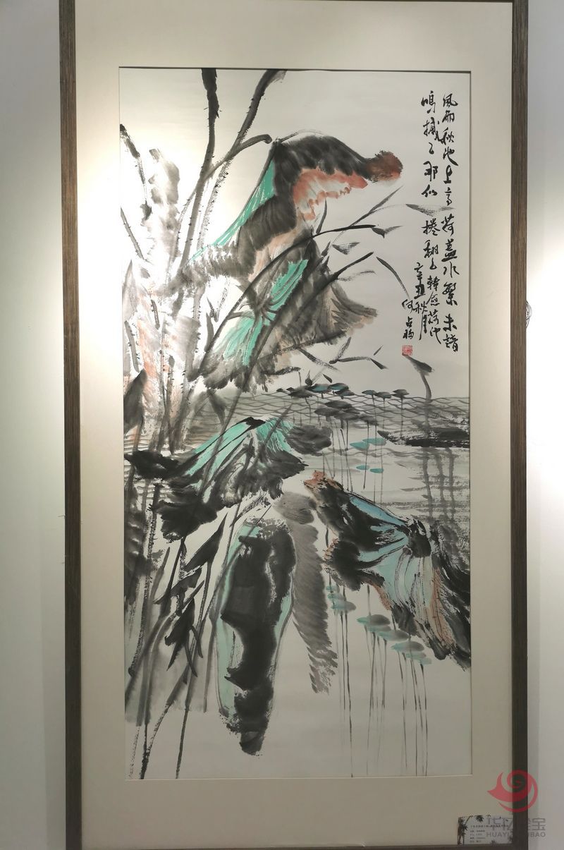 宁夏美协副主席  山水画家何占?！斗缬昵锍亍?平尺竖幅