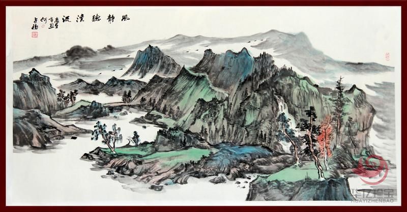 宁夏美协副主席  山水画家何占?！斗缇蔡鳌?平尺横幅