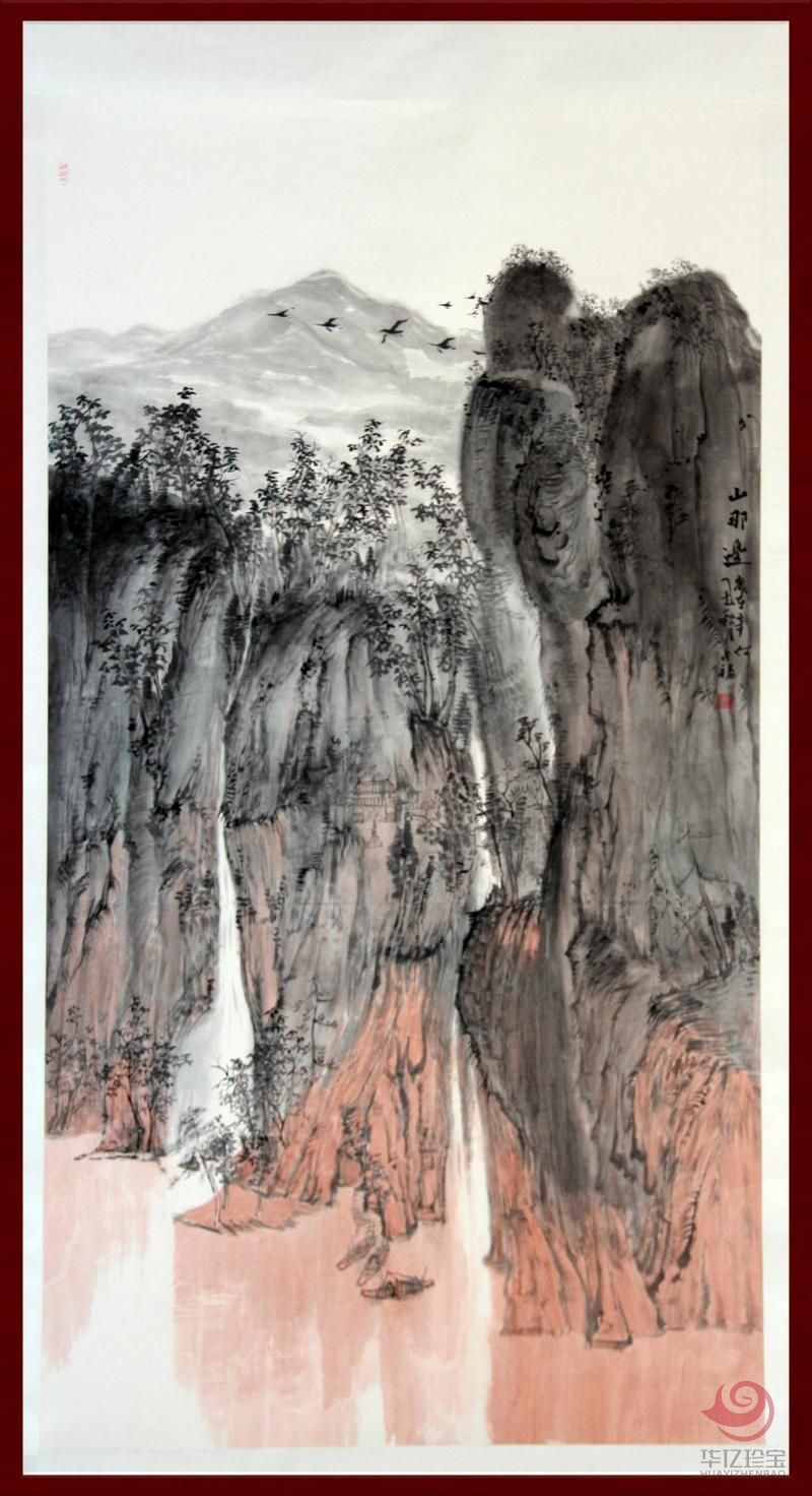 贺兰山画派创始人 何占福《山那边》16平尺巨幅山水画