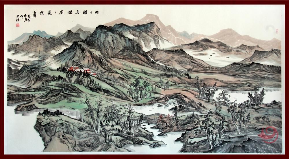 宁夏美协副主席何占?；摇妒笔蔽拍裼?处处是泉声》16平尺巨幅作品