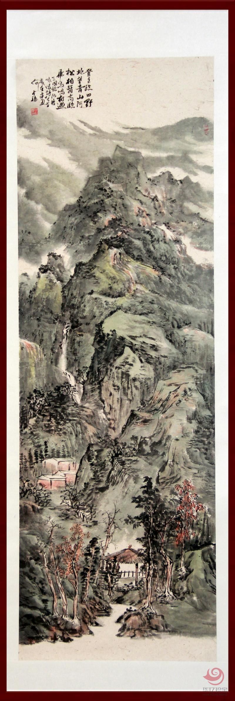 贺兰山画派创始人 山水画家何占?！兜歉吡偎囊啊?.5平尺作品