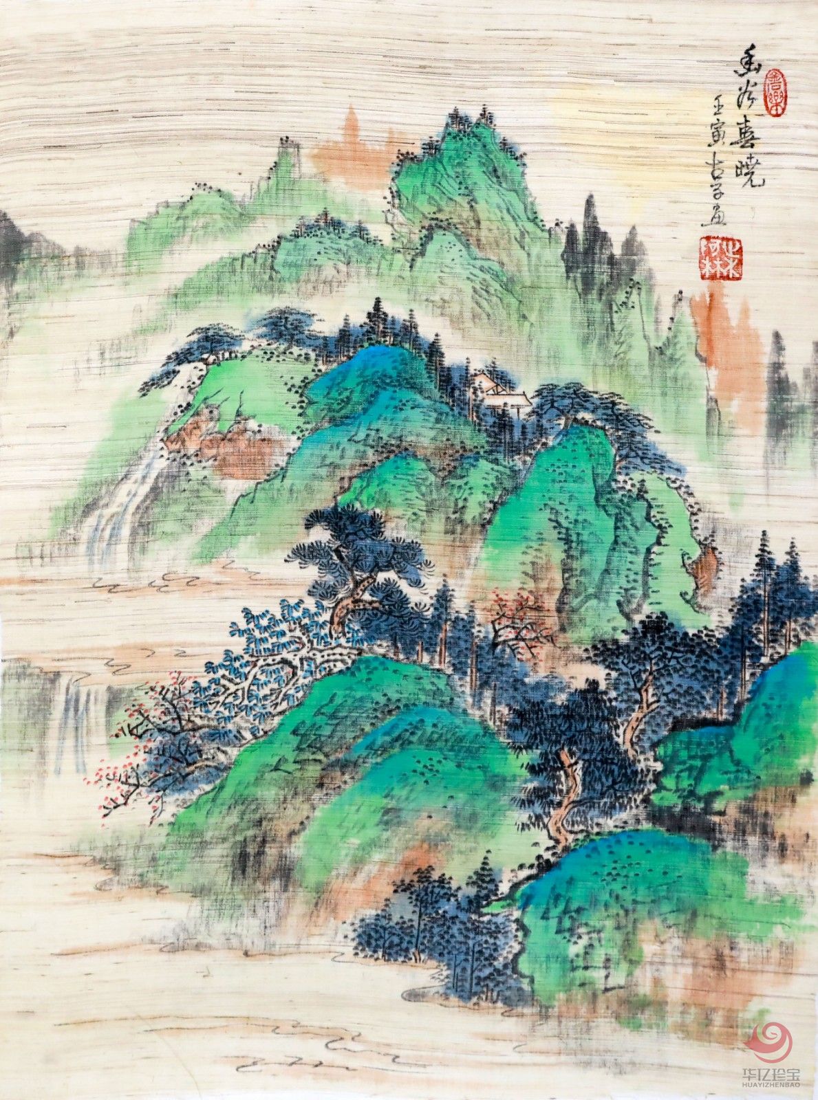 叶阿林4平尺亚麻布作品《幽谷春晓》