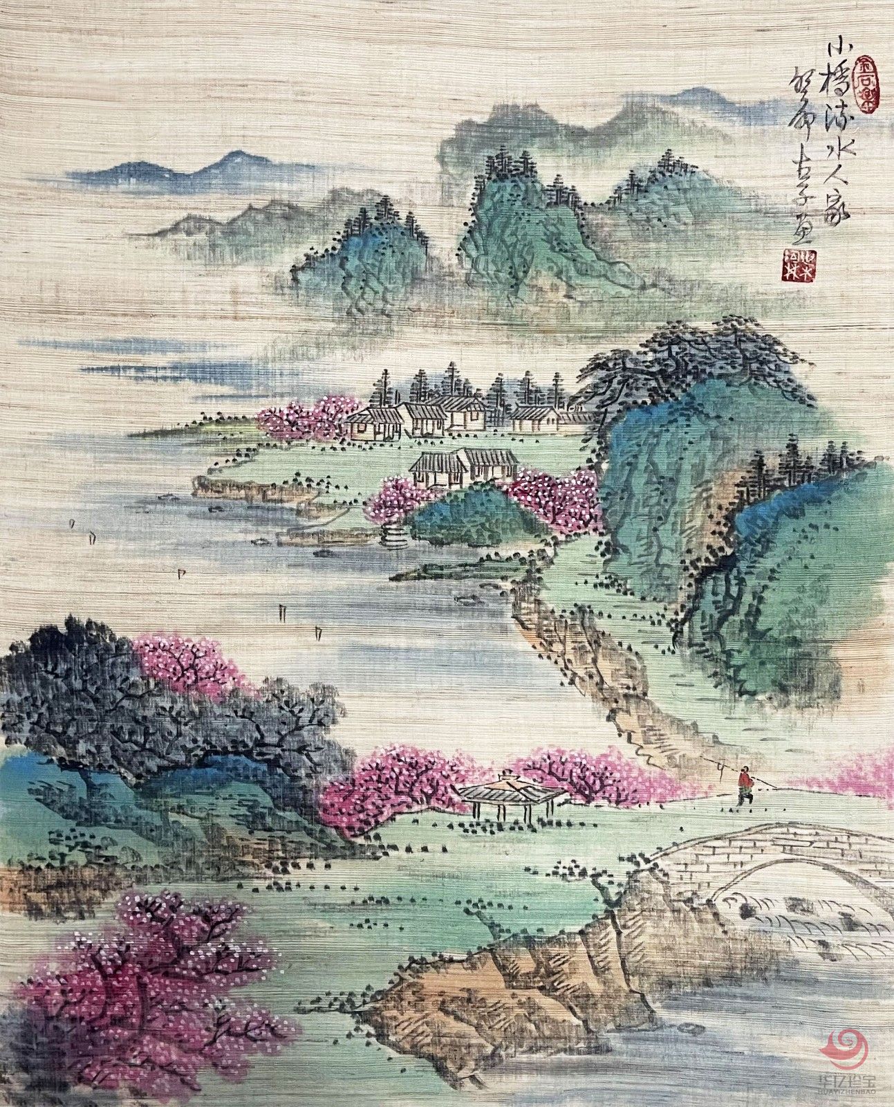 叶阿林4平尺亚麻布作品《小桥流水人家》