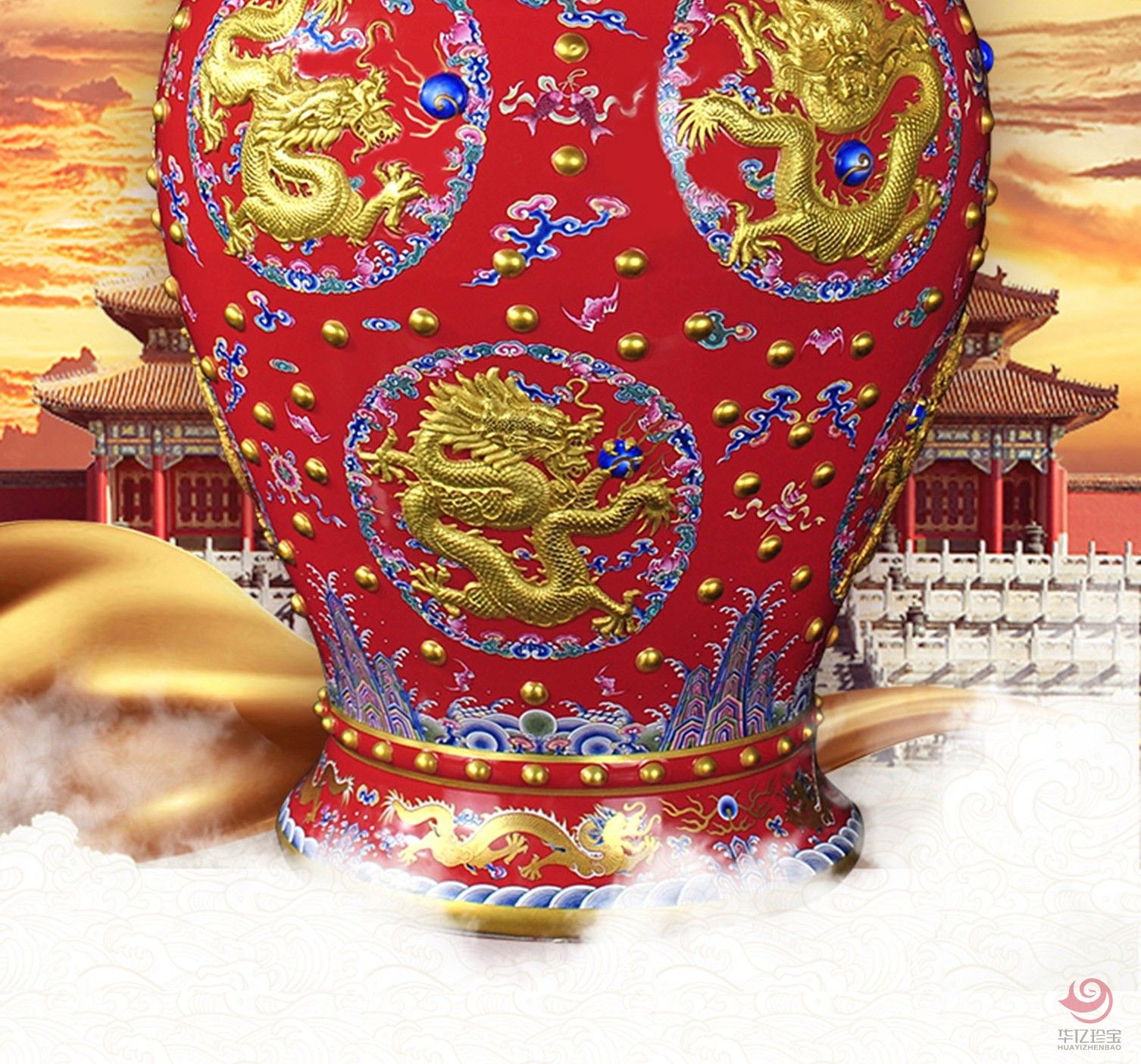 景泰蓝《九龙聚宝尊》 阳士琦创作