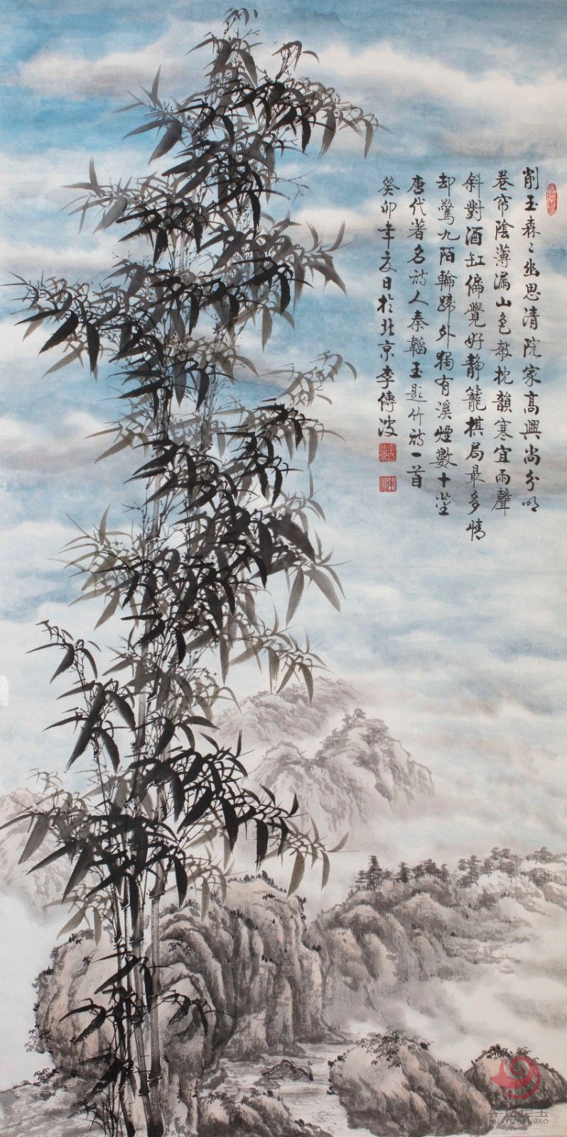 启功大弟子李传波墨竹作品《题竹》