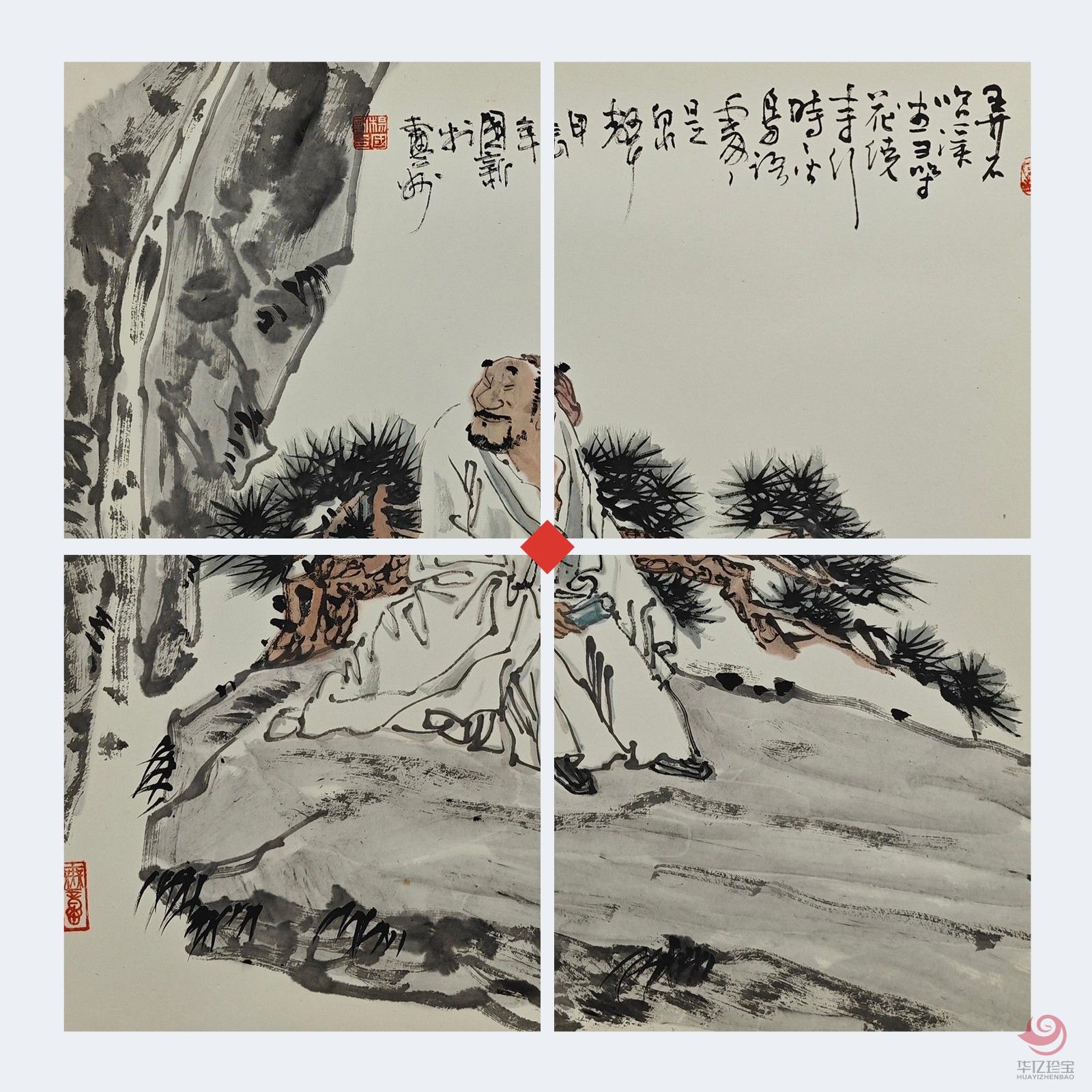 杨国新4平尺人物作品《遗爱寺》