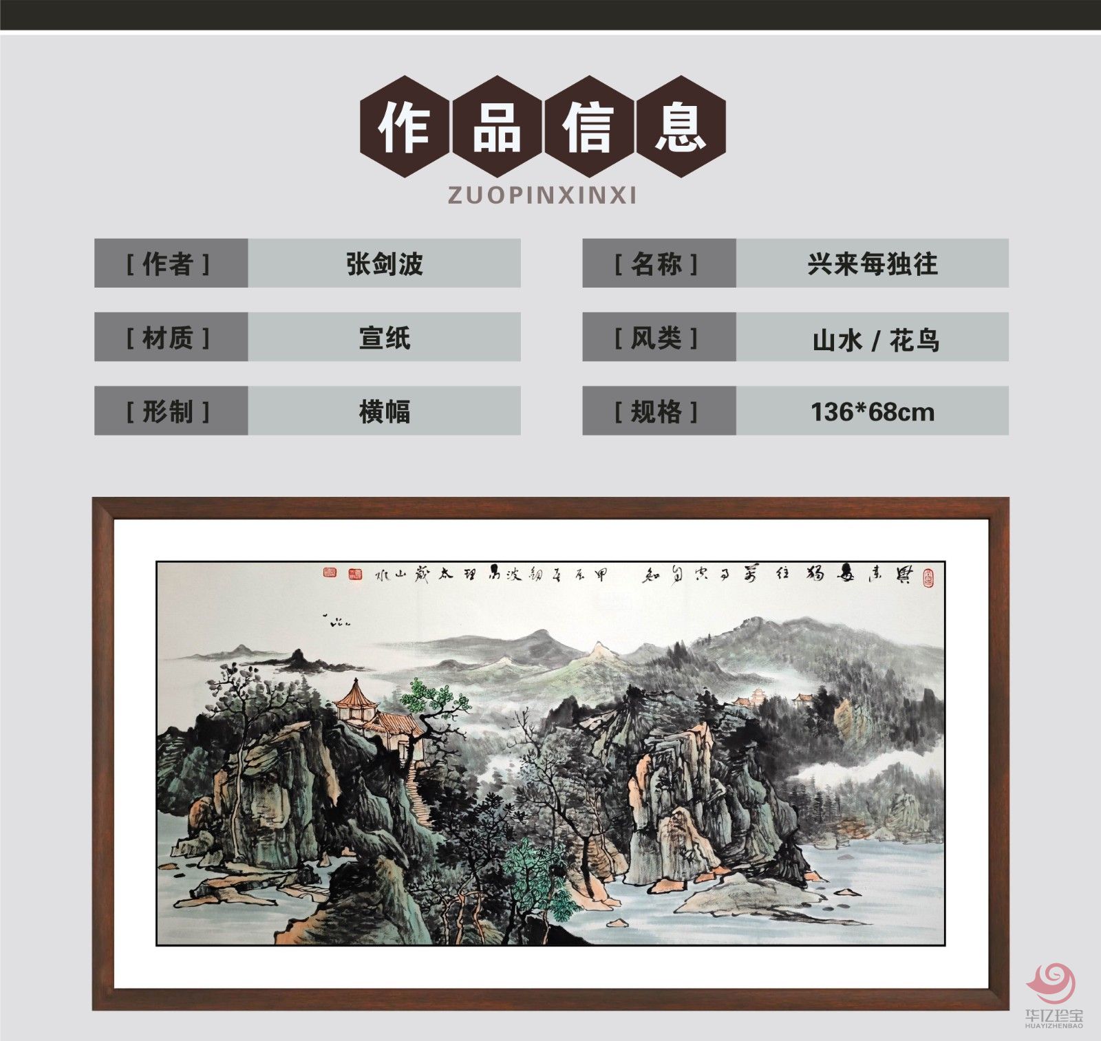张剑波8平尺山水作品《兴来每独往 万事空自知》